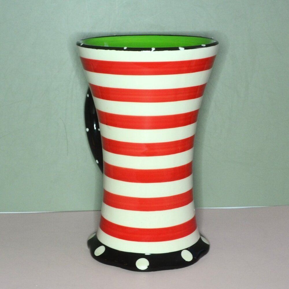 Pair Of Pier 1 Colorful Mugs Polka Dots Stripes Vivid Colors Drinkware - Picture 4 of 11